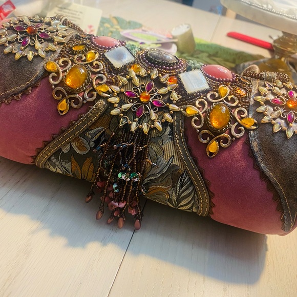 Mary Frances hardshell bag- purple , pewter colors EUC - Picture 9 of 10